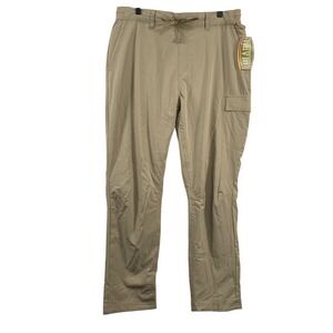 Lake & Trail Womens Outdoor Lined Cargo Pants sz Large NWT Tan Drawstring Hiking